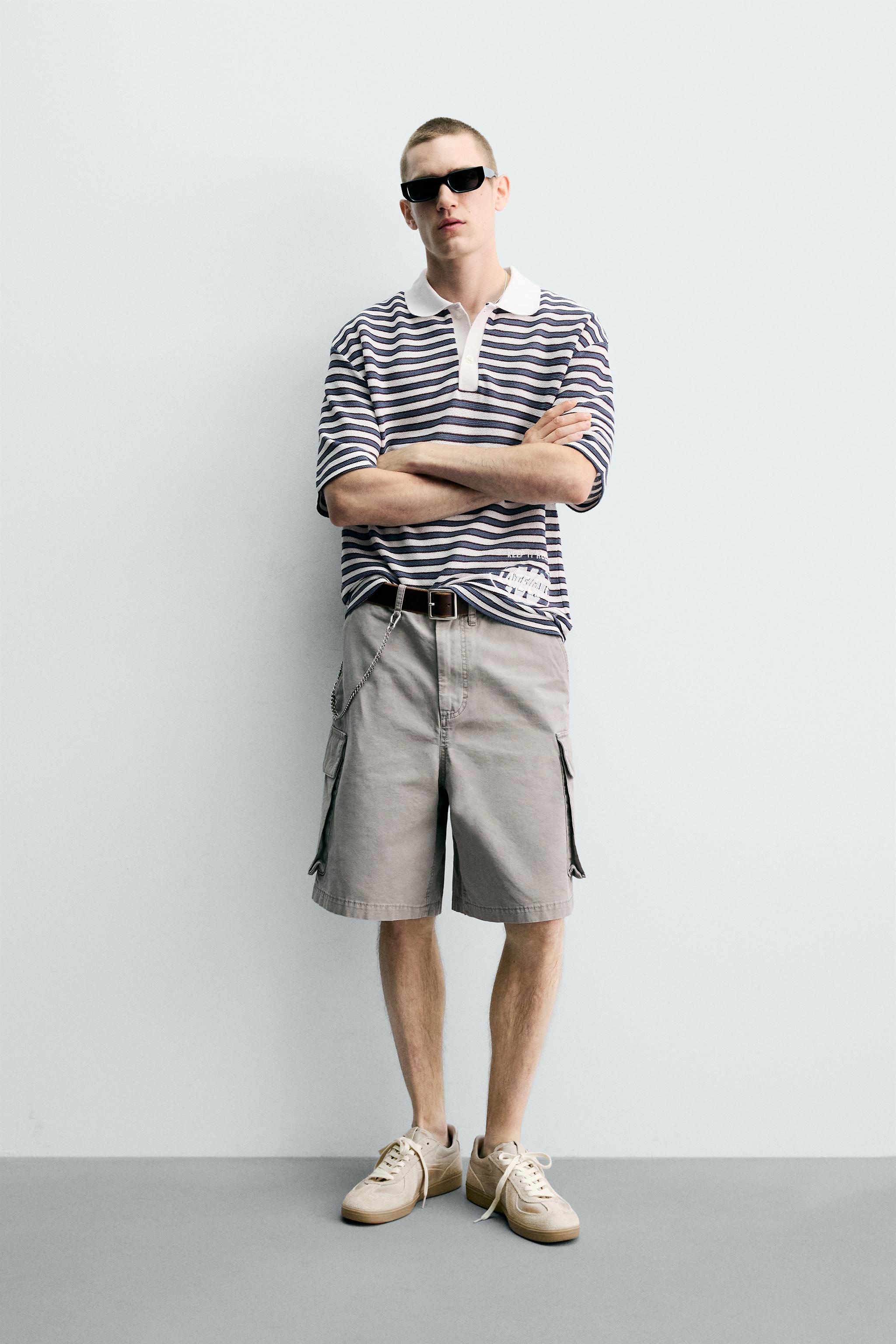 EMBROIDERED STRIPED JACQUARD POLO